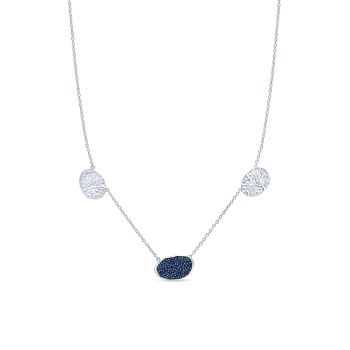 0.57 ct - Necklace
 925 Silver And Sapphire Fashion /NK5372SVJSB-IGCD