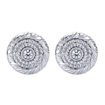 925 Silver White Sapphire Stud Earrings EG11742SVJWS