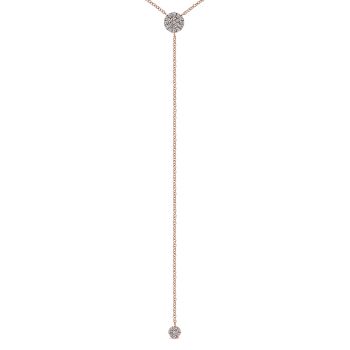 0.26 ct - Necklace
 14k Pink Gold Diamond Y Knots /NK5390K45JJ-IGCD