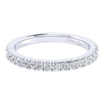 0.55 ct F-G SI Diamond Straight Wedding Band In 18K White Gold WB11617W83JJ