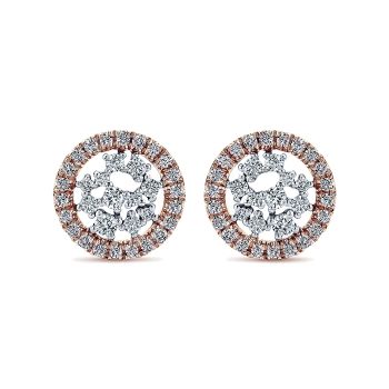 0.52 ct - Earrings
 14k White/pink Gold Diamond Stud /EG12624T45JJ-IGCD