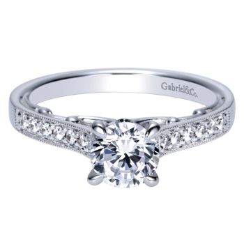 14K White Gold 0.15 ct Diamond Straight Engagement Ring