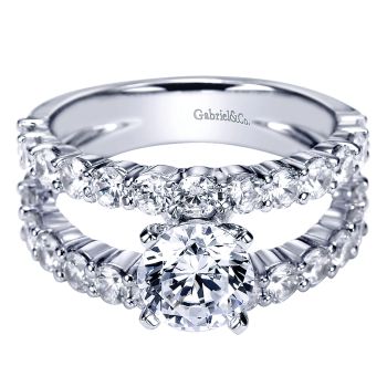 1.66 ct - Diamond Engagement Ring Set in 14k White Gold Split Shank /ER4234W44JJ-IGCD