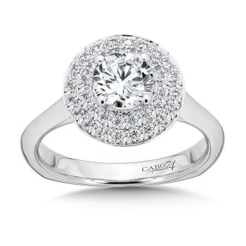 Round Double Halo Engagement Ring in 14K White Gold (0.32ct. tw.) /CR472W