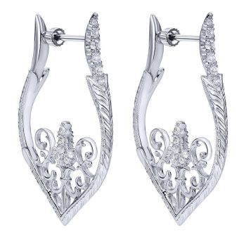 925 Silver White Sapphire Fancy Earrings EG12029SVJWS