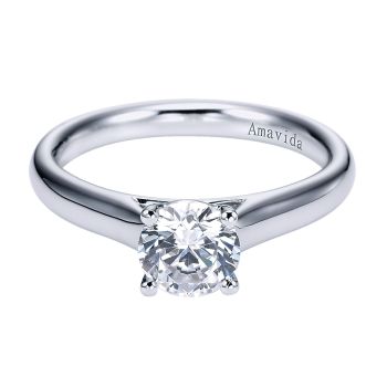 Diamond Solitaire Engagement Ring in 18k White Gold /ER6584W8JJJ-IGCD