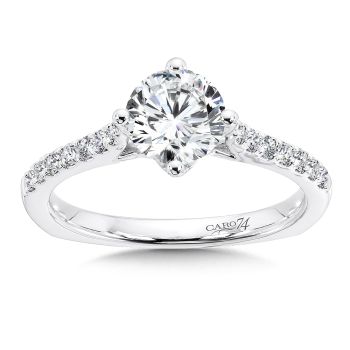 Engagement Ring With Side Stones in 14K White Gold (0.18ct. tw.) /CR486W