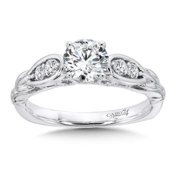Engagement Ring With Side Stones in 14K White Gold with Platinum Head (0.2ct. tw.) /CR546W