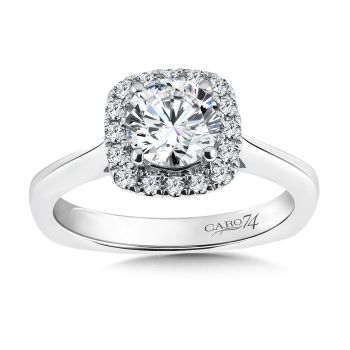 Classic Elegance Collection Halo Engagement Ring in 14K White Gold (0.18ct. tw.) /CR418W