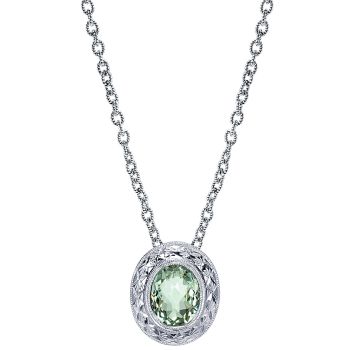 2.60 ct - Necklace
 925 Silver Green Amethyst Fashion /NK3567SVJGA-IGCD