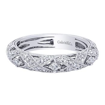 0.25 ct F-G SI Diamond Stackable Ladie's Ring In 14K White Gold LR4782W44JJ