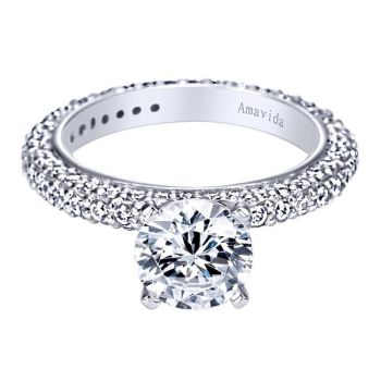 Gabriel & Co 18K White Gold 0.77 ct Diamond Eternity Band Engagement Ring Setting ER4363-6W83JJ