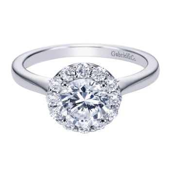 14K White Gold 0.36 ct Diamond Halo Engagement Ring Setting ER7494W44JJ