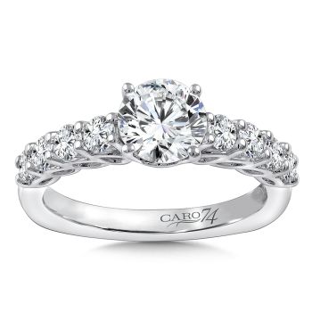 Diamond Engagement Ring Mounting in 14K White Gold with Platinum Head (.64 ct. tw.) /CR833W