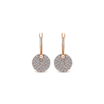 0.48 ct - Earrings
 14k Pink Gold Diamond Drop /EG12654K45JJ-IGCD