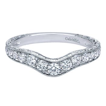 0.50 ct - Curved Diamond Band Set in 14K White Gold /AN10972W44JJ-IGCD