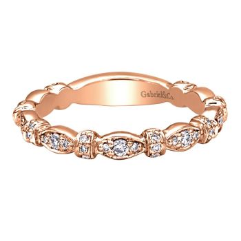 0.29 ct F-G SI Diamond Stackable Ladie's Ring In 14K Rose Gold LR4579K44JJ