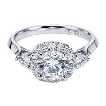 14K White Gold 0.35 ct Diamond Criss Cross Engagement Ring Setting ER6977W44JJ