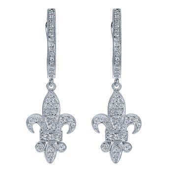 0.50 ct - Earrings
 14k White Gold Diamond Drop /EG10112W44JJ-IGCD