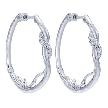 925 Silver White Sapphire Fancy Earrings EG12091SVJWS