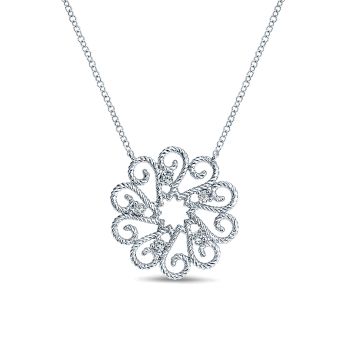 0.10 ct - Necklace
 925 Silver Diamond Fashion /NK4005SV5JJ-IGCD