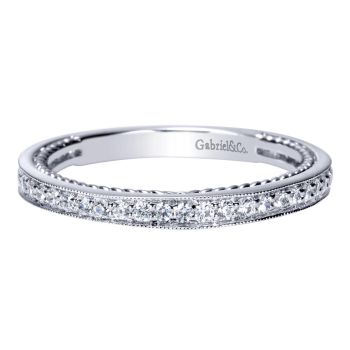 0.26 ct F-GSI Diamond Straight Wedding Band In 14K White Gold WB8826W44JJ