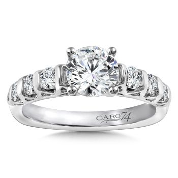 Diamond Engagement Ring Mounting in 14K White Gold with Platinum Head (.62 ct. tw.) /CR774W