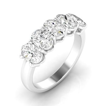 1.50Ct 14Kt Gold Lab Grown Diamond 5-Stone Oval Ring