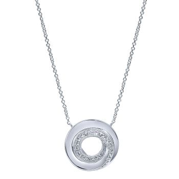 0.32 ct - Necklace
 925 Silver White Sapphire Fashion /NK4229SVJWS-IGCD