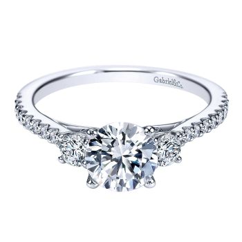 0.47 ct - 3 Stone Diamond Engagement Ring Set in Platinum /ER7296PT4JJ-IGCD