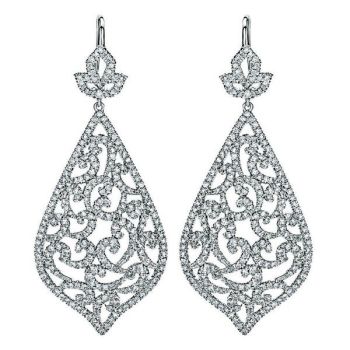 18k White Gold Diamond Drop Earrings 3.02 ct EG11934W84JJ