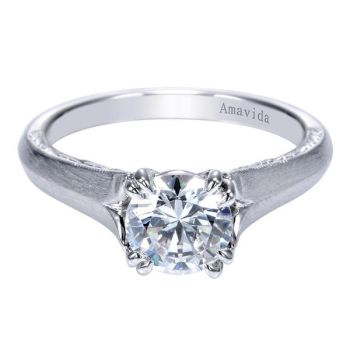 Gabriel & Co 18K White Gold 0.11 ct Diamond Solitaire Engagement Ring Setting ER9136W83JJ