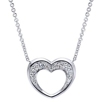 0.17 ct Round Cut Diamond Heart Necklace set in 925 Silver NK4047SV5JJ