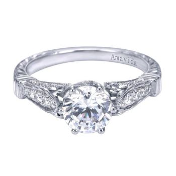 Gabriel & Co Platinum 0.33 ct Diamond Straight Engagement Ring Setting ER6505PT3JJ