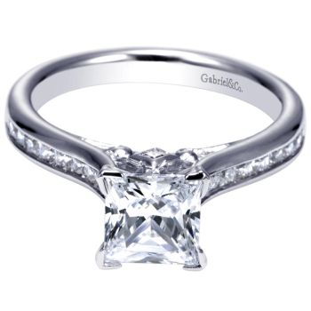 14K White Gold 0.45 ct Diamond Straight Engagement Ring Setting ER8859W44JJ