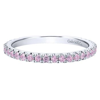 0.6 - Ladies' Ring
 14k White Gold Pink Created Zircon Stackable /LR50889W4JPZ-IGCD