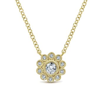 0.03 ct - Necklace
 14k Yellow Gold Diamond Fashion /NK5405Y45JJ-IGCD