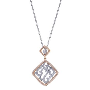 0.85 ct Diamond Fashion Necklace set in 14KT Two Tone Gold NK4190T44JJ