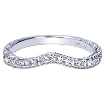 0.24 ct F-G SI Diamond Curved Wedding Band In Platinum WB8787PT3JJ