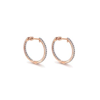 0.40 ct - Earrings
 14k Pink Gold Diamond Classic Hoop /EG10856K45JJ-IGCD