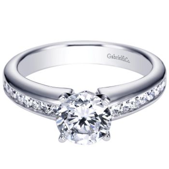 14K White Gold 0.35 ct Diamond Straight Engagement Ring Setting ER3987W44JJ