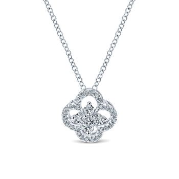0.26 ct - Necklace
 14k White Gold Diamond Fashion /NK3118W45JJ-IGCD