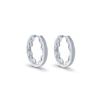 0.25 ct - Earrings
 925 Silver Diamond Intricate Hoop /EG12014SV5JJ-IGCD