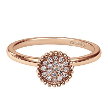 0.09 ct F-G SI Diamond Fashion Ladie's Ring In 14K Rose Gold LR50269K45JJ
