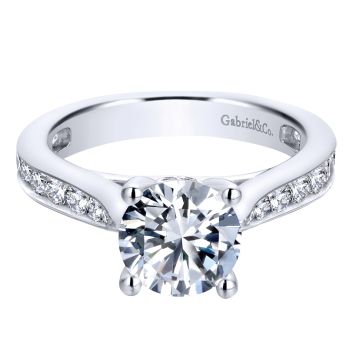 14K White Gold 0.81 ct Diamond Straight Engagement Ring Setting ER12320R6W44JJ
