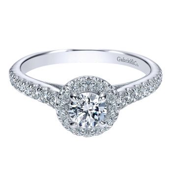 0.77 ct Pre-Set Engagement Ring
 14k White Gold Diamond Halo /ER98511W44JJ.CSD4-IGCD