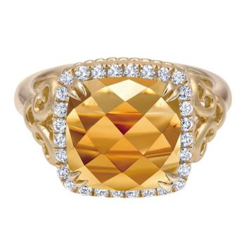 0.27 ct F-G SI Amethyst Stackable Ladie's Ring In 18K Yellow Gold LR5834Y44CT