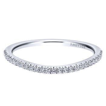 0.14 ct F-G SI Diamond Curved Wedding Band In 18K White Gold WB11374R4W83JJ