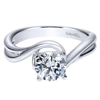 Diamond Engagement Ring Set in 14K White Gold Bypass /ER9178W4JJJ-IGCD