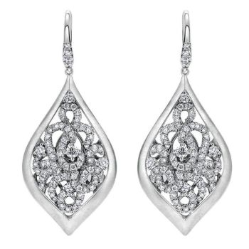 18k White Gold Diamond Drop Earrings 4.30 ct EG11976W84JJ